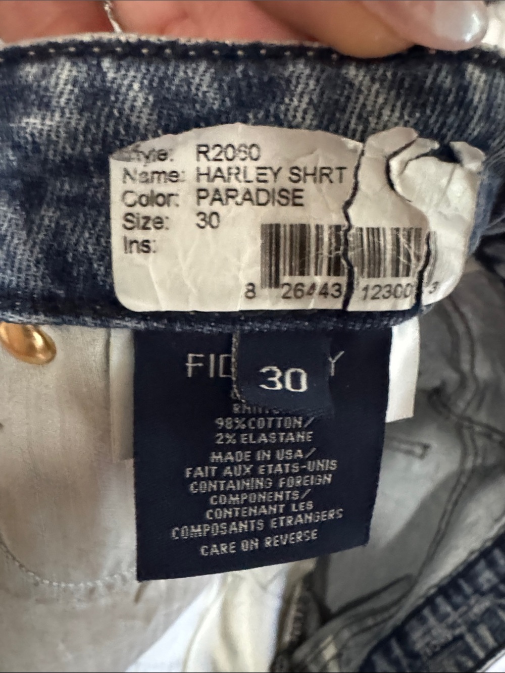 Fidelity Denim Light Blue Distressed High-Rise Jean Shorts - Picture 6 of 8